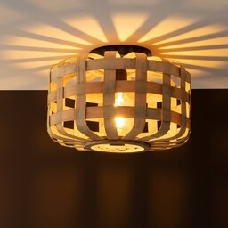 Brilliant Lampa sufitowa Woodline, bambusowy klosz Ø 36