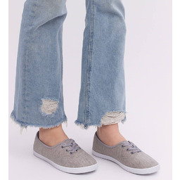 Wiązane damskie tenisówki szare