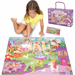 BONNYCO Ogromna Podłogowa Układanka Fantastyczny Zamek, 48 Dużych