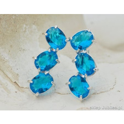 FIRST LOOK - kolczyki srebrne z akwamarynami