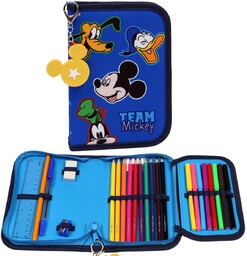 Piórnik z wyposażeniem jednokomorowy dla chłopca, Disney, Myszka