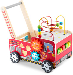 Chodzik pchacz drewniany dla dzieci straż pożarna Ricokids