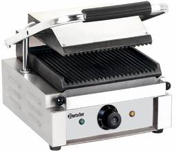 Bartscher Grill kontaktowy pojedyńczy żeliwny, płyta ryflowana, 220