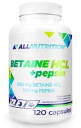 Allnutrition Betaine HCl + Pepsin, 120 kapsułek