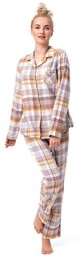 Piżama damska ciepła bawełniana w kratę LNS 448