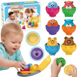WOOPIE Układanka Sorter Montessori Dopasuj Kształty Wesołe Zwierzaki