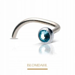 BLOMDAHL KOLCZYK DO NOSA HIPOALERGICZNY BEZEL AQUAMARINE 3