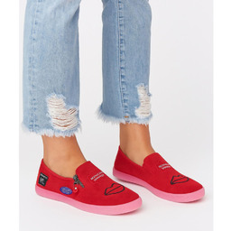 Zamszowe czerwone trampki slip on