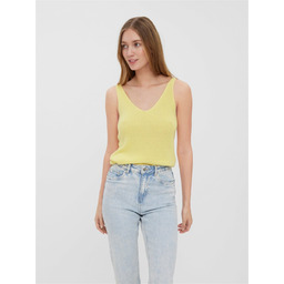 Vero Moda Sweter na Ramiączkach Żółty Basic M