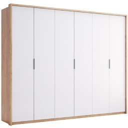 Duża szafa Asti 6-drzwiowa dąb craft/biały połysk (AS-26-WB)