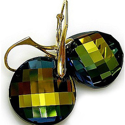 Kryształy Unikat Kolczyki Twist Złote Srebro