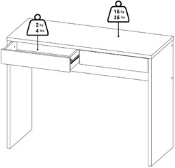 Biurko z szufladami Function Plus, 100 cm, jackson