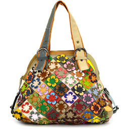 Stylowa Torebka na ramię skórzana kolorowy design