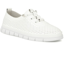 Skórzane półbuty damskie ażurowe białe Filippo DP7671