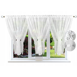 Firana Gotowa Kokony 600x150 Biała