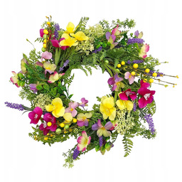Wianek wiosenny wianek wielkanocny kolorowy 45 cm Wieniec