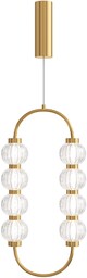 AMULET Lampa wisząca złota szkło H 16W LED