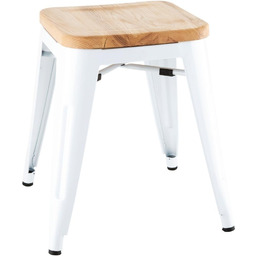 Bolero Niski taboret barowy z drewnianym siedziskiem 450