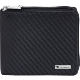 Karbonowy portfel męski na zamek skóra naturalna RFID