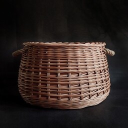 Pakamera Duży wiklinowy kosz/kosz na drewno