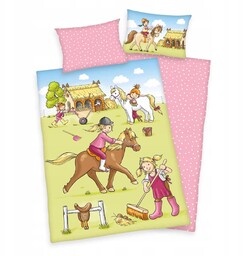 Pościel Flanelowa Koniki Konie Kucyki Pony 100X135 Bawełniana