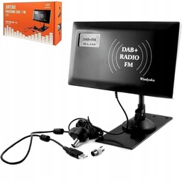 Antena radiowa Fm Ukf z zasilaczem pokojowa węwnetrzna