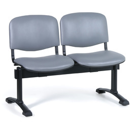 Ławka ze skóry do poczekalni VIVA, 2-siedziska, szary