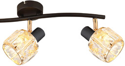 Candellux Lampa przysufitowa Dubai 93-30191 z kryształkami czarna