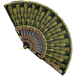 Wachlarz hiszpański czarno-złoty - 1 szt.