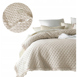 ROOM99 Narzuta na łóżko 220x240 kremowa na kanapę