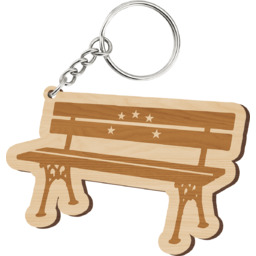 Ławeczka - Mamrot Wilkowyje - drewniany brelok