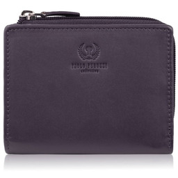 Portfel damski skórzany mały fioletowy w orientacji poziomej