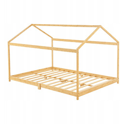 Łóżko Dziecięce domek 140x200 bambusowe Do Pokoju Dziecięcego+stelaż