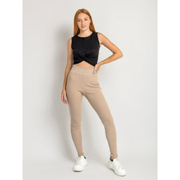 Bawełniane legginsy beżowy M