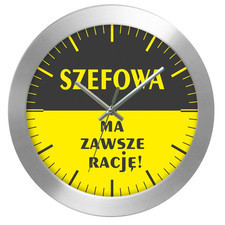 Zegar aluminiowy Racja Szefowej