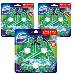 Domestos Power 5 Zawieszka WC zapachowa Leśna 9szt