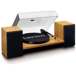 LENCO Gramofon LS-300 Drewno, Półautomatyczny, Napęd paskowy, Kolumny