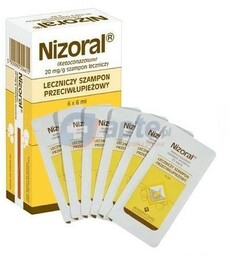 Nizoral 20mg/ml szampon przeciwłupieżowy x6 saszetek