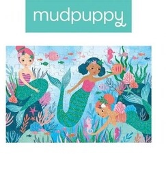 Mudpuppy, puzzle, z brokatem Syrenki, 100 el.