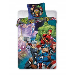 Pościel 160x200 Avengers Hulk Iron Man Marvel