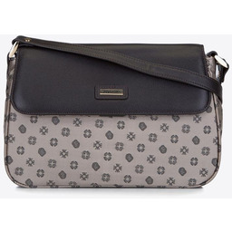 Torebka crossbody ze skóry i żakardu z monogramem
