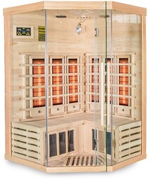 Sauna na podczerwień 3-osobowa 120x120 cm grzejniki kwarcowe