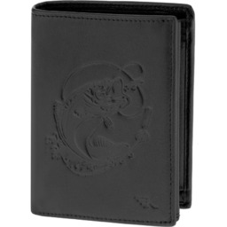 Portfel wędkarski czarny pionowy skórzany Greg