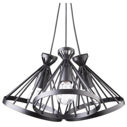Lampa wisząca koło NOWUM III czarna druciana