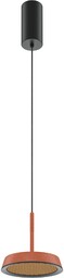 El Lampa wisząca ruda czarna H327cm fi15.3cm 12W