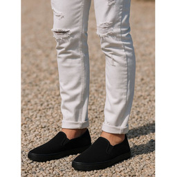 Czarne męskie trampki slip on