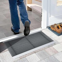 Nicoman Szara wycieraczka do drzwi, wytrzymała bariera zatrzymująca