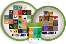 Zestaw obiadowy MINECRAFT talerzyk miska kubek Naczynia