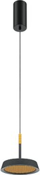 El Lampa wisząca czarna złota H327cm fi15.3cm 12W