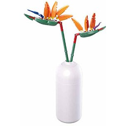 Stuban Zestaw klocków kwiatowych, różowa orchidea z białym